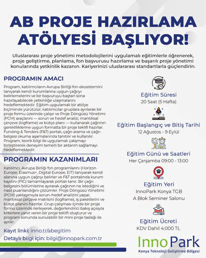 AB proje hazırlama atölyesi etkinlik afişi