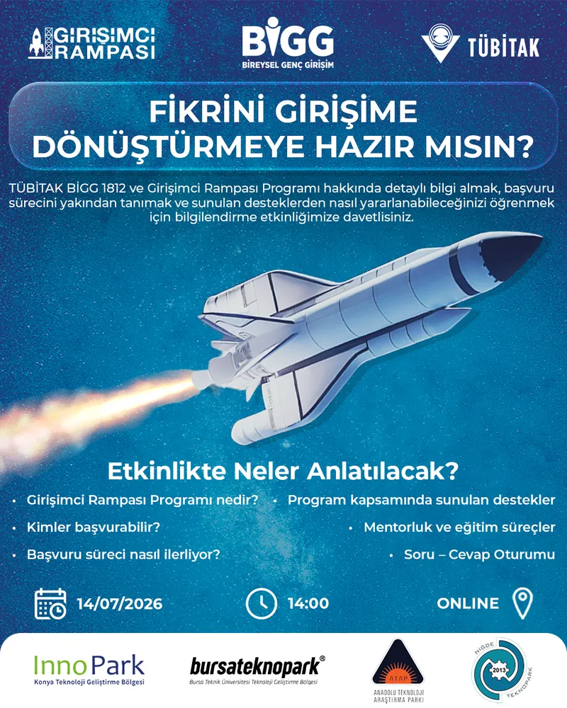 TÜBİTAK 1832 Bilgilendirme Etkinliği afişi